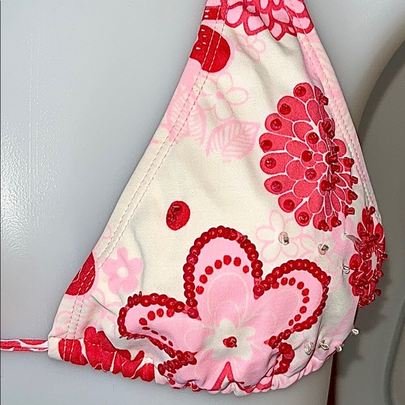 OndadeMar string bikini with sequin and bead detail, with matching coverup pant - Picture 4 of 10